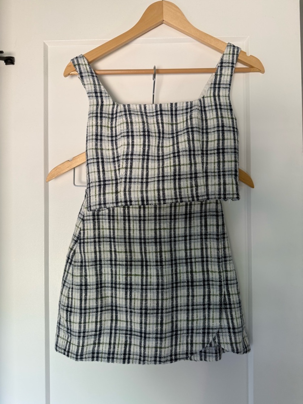 Plaid Two-Piece Tank & Skirt Set